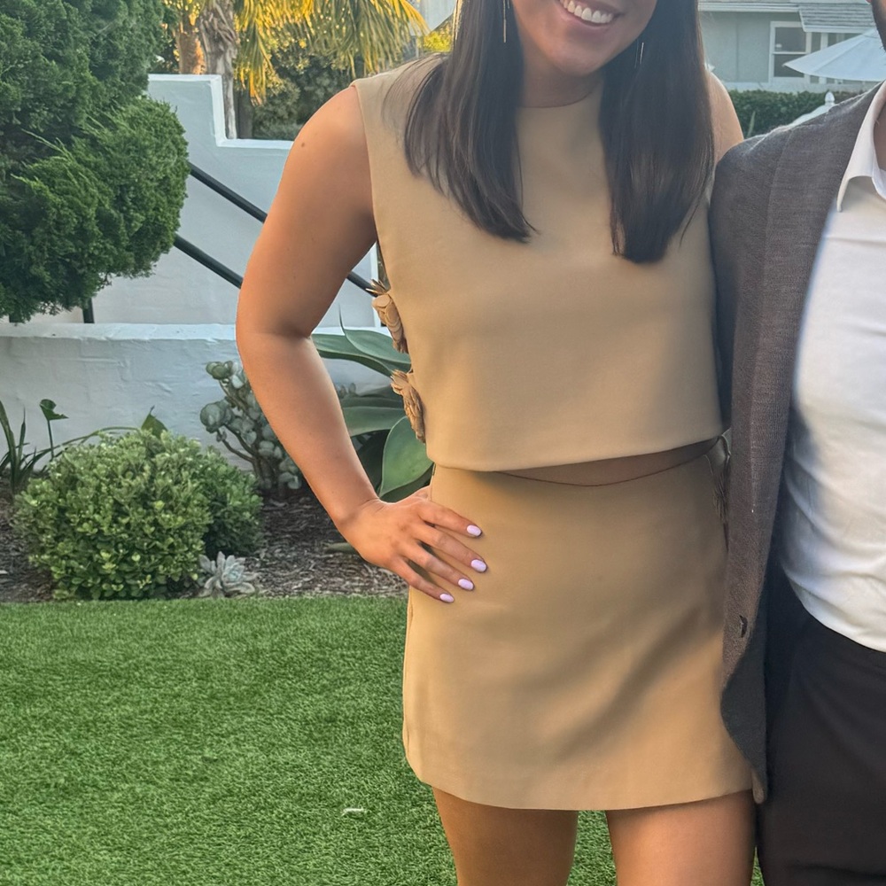 Alexis Raylin Top + Susie Skirt in beige (tan)